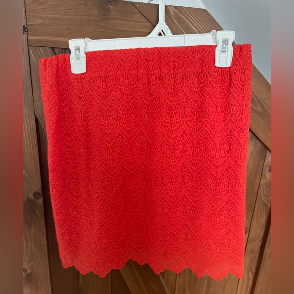 JCrew Red Lace Skirt - Size 2